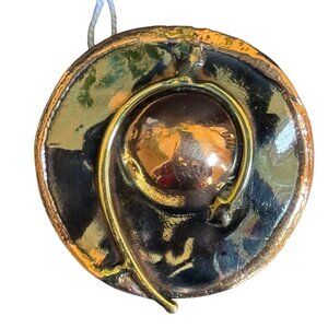 AFRICAN EXPRESS Handcrafted Copper & Brass Circular Brooch Pin